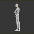 White Knight Character In Golden Accented Armor Standing With Crossed Arms