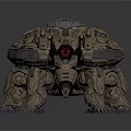 Futuristic Mechanical Turtle Creature with Armored Shell Complex Machinery and Red Accents 3d model