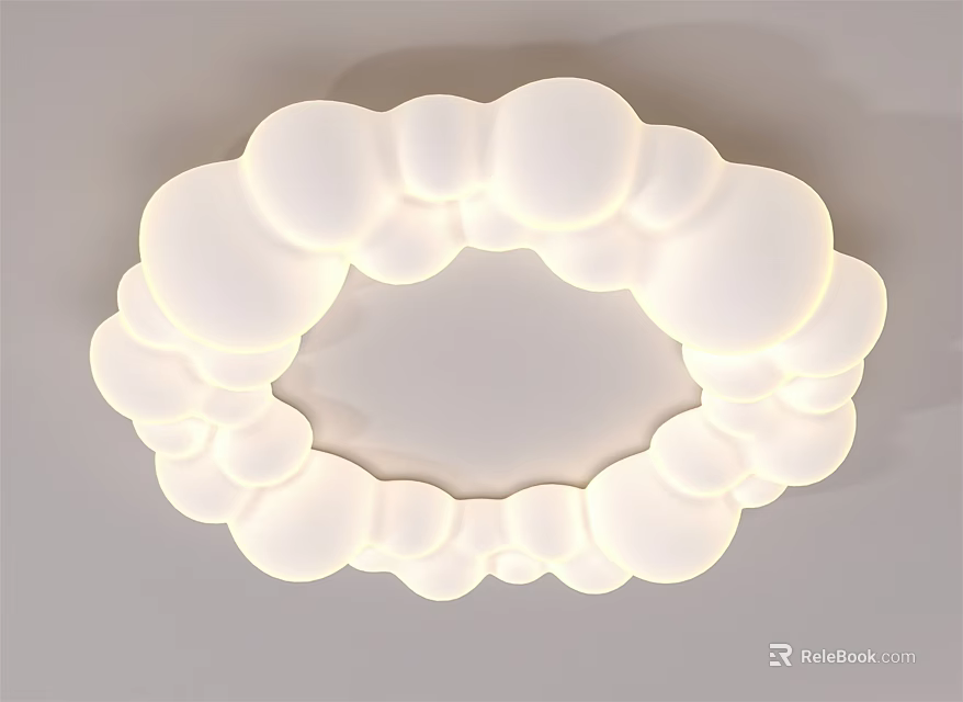 Modern Circular Bubble Cluster Ceiling Light With Soft White Glow And Elegant Design 3d model 