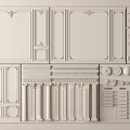 French gypsum line gypsum line background wall ceiling corner line skirting line ground foot line cornice line gypsum spline line shade corner line decorative line 3d model