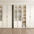 White Modern Wardrobe With Glass Doors Built in Shelves and Drawers