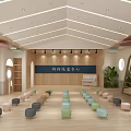 Bright Kindergarten Nursery Center Interior With Colorful Stools Neatly Arranged Wooden Floor And Piano