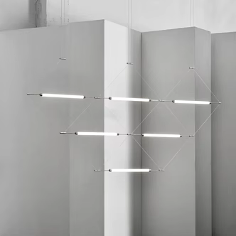 Design modern minimalist metal chandelier 3d model