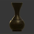 Exquisite Golden Carved Vase With Intricate Patterns And Classic Design