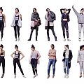 Women Posing In Different Fashion Styles With Various Outfits And Casual Wear