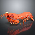 Orange Lobster Paper Craft Model With Detailed Antennae And Claws