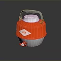 Portable Insulated Container With Orange Gray Design Handle Lid And Spout
