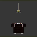 Billiard Table Setup With Colorful Balls Cues And Hanging Light Fixture