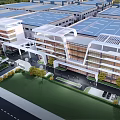 Modern Office Building For Telecom And Fire Center With Symmetrical Architecture And Reflective Waterfront