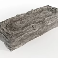 Rustic Stone And Wood Decorative Block With Natural Textured Surface Design 3d model