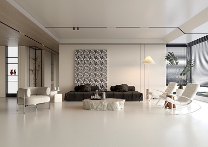 modern living room home living room 3d model