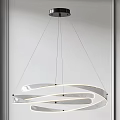 Modern Curved Chandelier With Sleek Metal Frame And Hanging Structure For Contemporary Interior