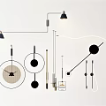 Stylish Modern Lighting Combinations Featuring Hanging Circular And Wall Mounted Designs 3d model