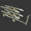 Military Transport Vehicle Trailer Equipped With Multiple Missiles And Wheels