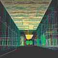 Modern Cultural Center Interior With Long Corridor And Exhibition Display Panels