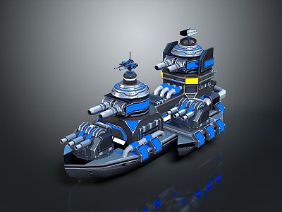 modern ship warship 3d model