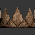 Copper Crown Jewelry With Geometric Spiked Design And Round Beads Metallic Texture
