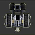 Futuristic Armored Tank With Blue Gray Color Tracks And Weapon