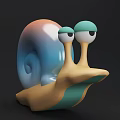 Cute 3D Snail Game And Movie Character With Big Eyes Gradient Shell