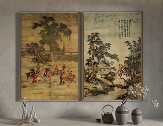 Chinese Landscape Painting Hanging Painting Decorative Painting 3d model