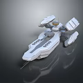 Futuristic Spaceship 3D Model With White Mechanical Structure And Detailed Sci-Fi Design