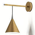 Modern Conical Shade Wall Lamp With Brass Finish For Elegant Home Lighting Decor 3d model