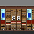 Luxury Wine Cabinet With Glass Doors And Multi Layer Shelves For Wine Storage