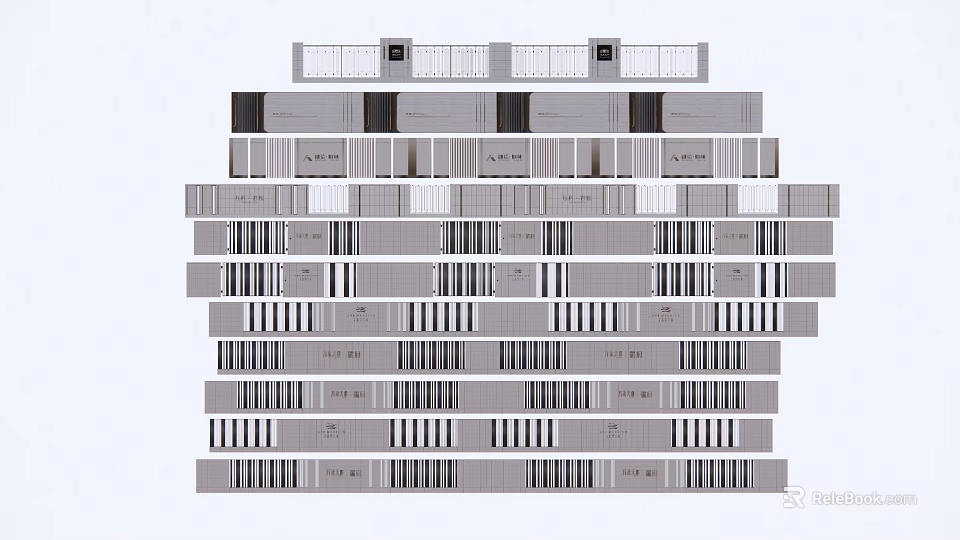 Modern Feature Wall Design Ideas With Striped Patterns And Panel Textures 3d model