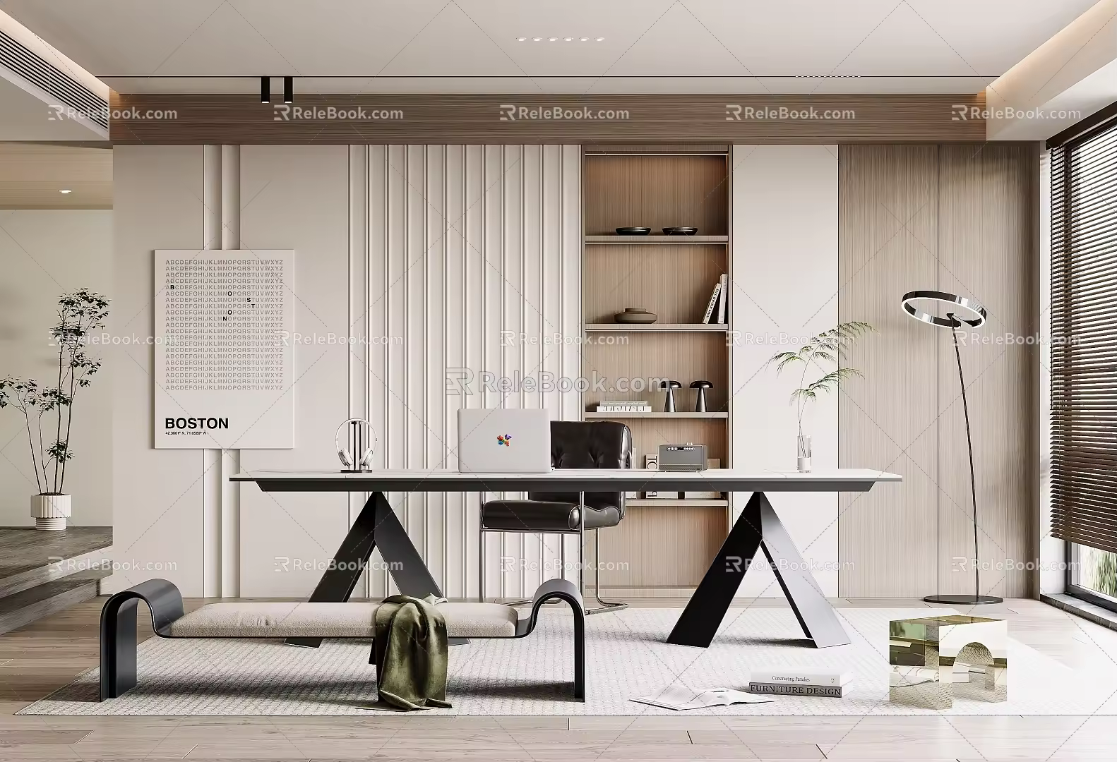 Modern study 3d model