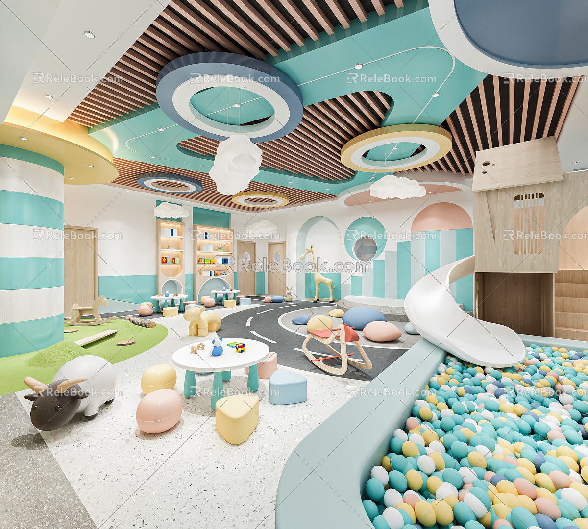 Modern Kindergarten Kindergarten Front Hall 3d model