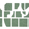 Stylish Green Floral Design With Abstract Geometric Shapes And Patterns for Modern Interior Decor