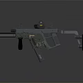 Modern Tactical Rifle With Mounted Scope Tactical Flashlight Ergonomic Grip And Green Black Finish
