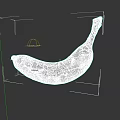 Yellow Banana Plant Art With Brown Spots On Dark Gray Background
