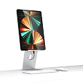 Modern Desktop Computer With Colorful Screen Display Silver Stand Keyboard And Mouse 3d model