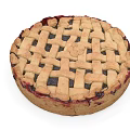 Homemade Blueberry Pie with Lattice Crust and Fresh Fruit Filling