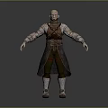 Medieval Fantasy Game Movie Character Wearing Silver Brown Armor And Long Robe