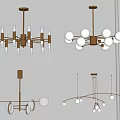 Various Modern Chandelier Styles With Metal Structures And Glass Accents For Interior Design