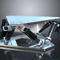 Precision Hexapod Mechanical Platform With Robotic Legs And Industrial Structure