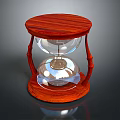 Decorative Hourglass Ornament Set With Wooden Frame Red Wood Round Base Transparent Glass Sand