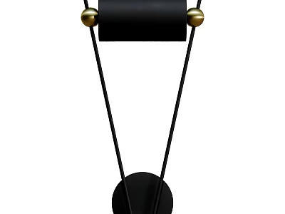 Modern Minimalist Black Wall Lamp With Gold Accents And Circular Base Design 3d model