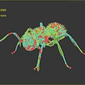 Detailed Gray 3D Rendered Ant Model With Spiked Surface On Dark Background 3d model