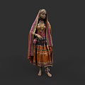 Cultural Traditional Colorful Embroidered Dress With Long Veil And Intricate Patterns