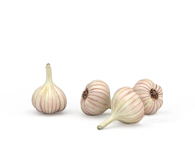 Organic Fresh Whole Garlic Bulbs Healthy Natural Vegetable Ideal for Daily Cooking Needs 3d model