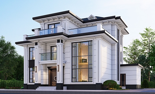 Jianou single-family villa three-story single-family villa architectural appearance 3d model