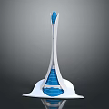 Cartoon Scene Featuring Tall Tower Structure With Blue And White Wavy Base Design