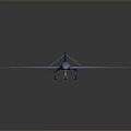 Blue Drone With Long Wings Propeller Tail Fin Landing Gear And Streamlined Design