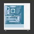 White PC Case With Transparent Side Panel And Blue LED Lighting