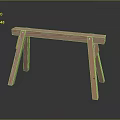 Wooden Public Bench With Simple Design And Natural Wood Leg Structure