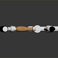 Stainless Steel Beverage Dispenser Taps With Black And Wooden Handles For Home Bar