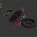 Advanced Futuristic Drone Design With Dual Propellers Dark Colored Body And Orange Accents